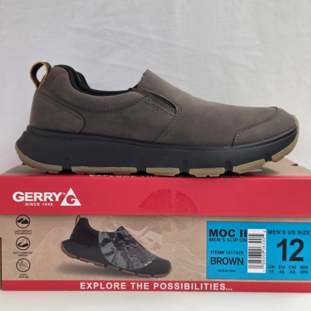 Gerry Moc II Mens Slip On Shoes Brown Loafers 1917429 Size 12